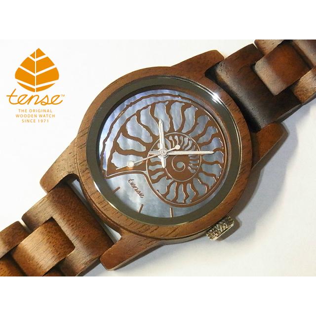 tense テンス 日本総輸入元 2年保証 カナダ 木製 34mm 腕時計 艶熟時愉