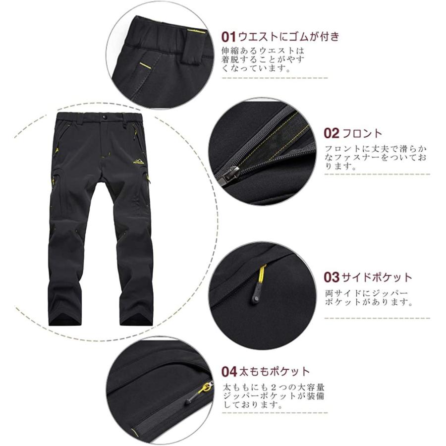 TACVASEN トレッキングパンツ メンズ カーゴパンツ 防寒 秋冬用 あったか 保温ズボン 通気 チノパン 裏フリース 釣りウェア スウェット ブ|canary-e|06
