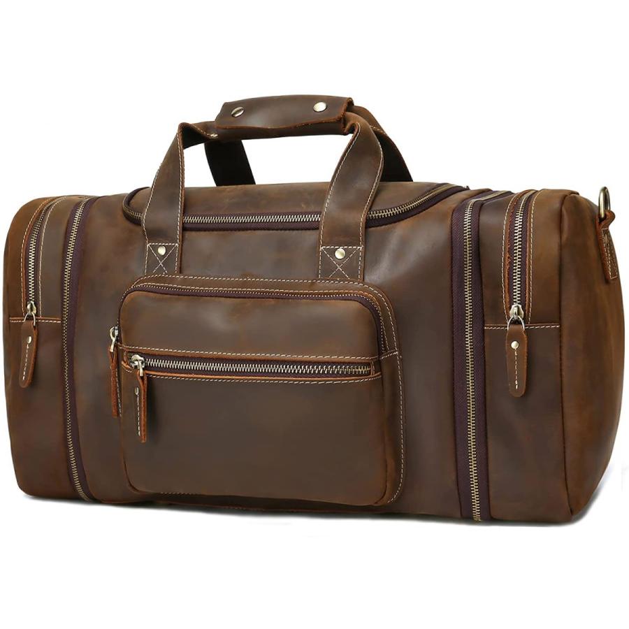 希少 旅行バッグ 革 トラベルバッグ メンズ 本革 ボストンバッグ Lannsyne 底鋲付き 出張用 旅行 帰省 ゴルフバッグ 肩掛け 手提げ 2way トラベルポーチ Populationmalawi Org
