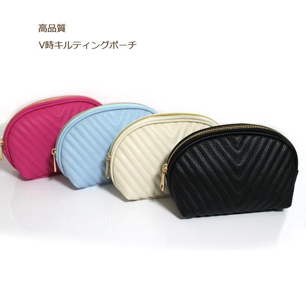 化粧ポーチ メイクポーチ コスメポーチ 丸型 大容量 大きい おしゃれ かわいい ブランド V字 キルティング V Pouch 701 Canary 通販 Yahoo ショッピング
