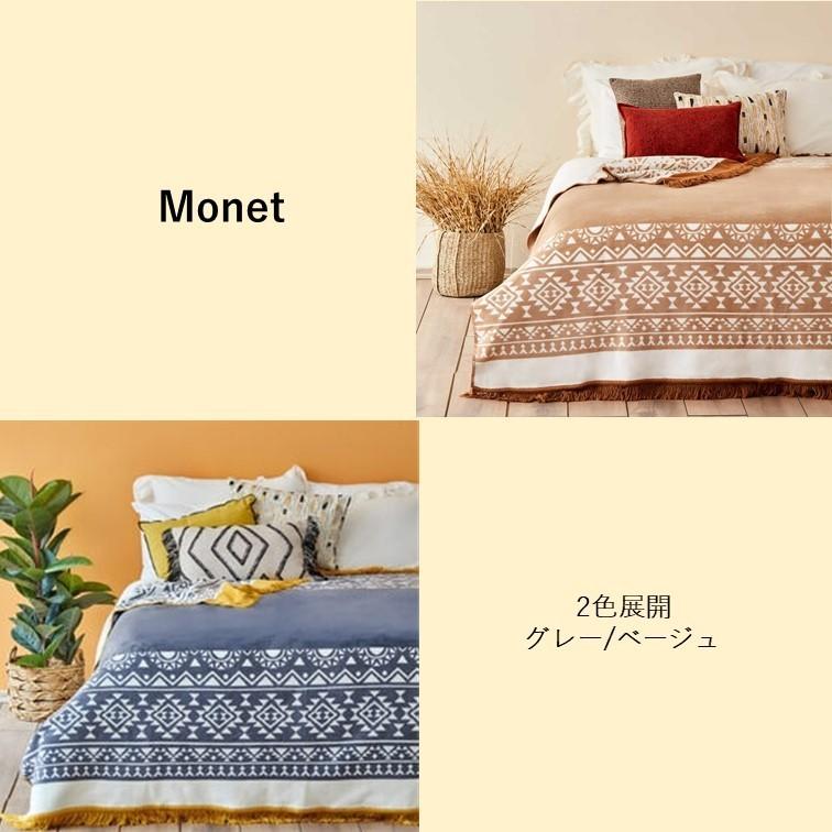 Monet ダブル用 ベッドスプレッド 寝台投げること ベッドカバー-シーツ、カバー