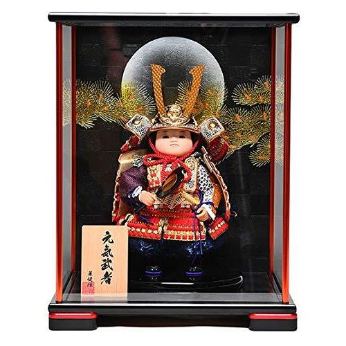 【五月人形】 【大将飾】 おぼこ元気武者 鎧着ケース入：華悦作 【子供武者】 【立武者】