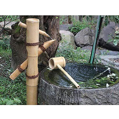日本庭園の装飾 注ぎ口とポンプキットを任意のコンテナに追加するだけで 噴水ができます 竹の水機能ポンプとスプーン付きの噴水庭の水流機能屋外の日本庭園機能 竹から手作り 天然素材を使用してい A B096mhndb8 2421 日本庭園の装飾 竹の水機能ポンプとスプーン