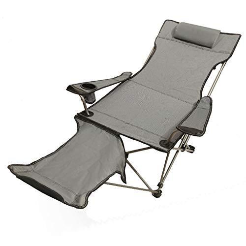 いラインアップ 屋外の折りたたみチェア、超軽量の携帯用キャンプレジャービーチの釣りの椅子、背もたれの折りたたみリクライナ outdoor folding chairs (Color : グレー) アウトドアチェア