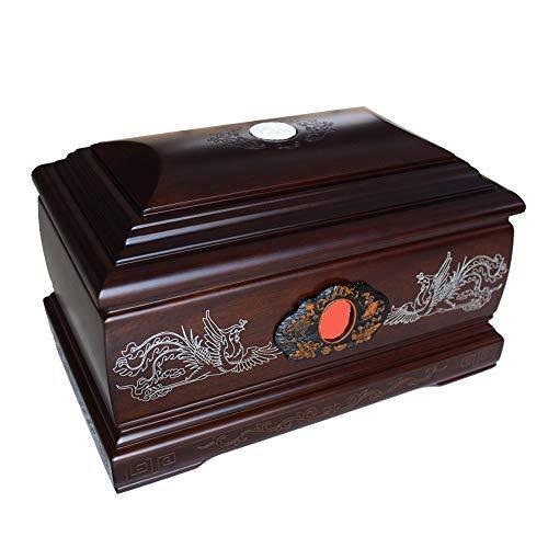 CAND　JAPAN人間の灰のための手彫りのデザインの壷、火葬の壷木彫りの職人技Fenghuangパターン、永遠の記憶箱も装飾的な効果を持つ記念の壷（Rosewood、850