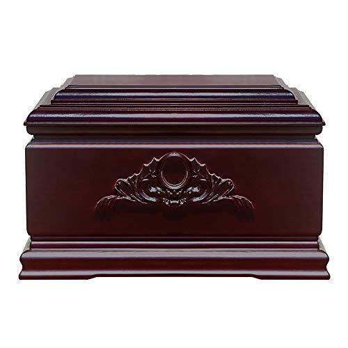 CAND　JAPAN人間の灰のための手彫りのデザインの壷、大きな人間の灰の壷、大人の葬儀の壷、永遠の記憶箱、リビングルームの寝室に保管する記念の壷（13.4x9x9インチ）