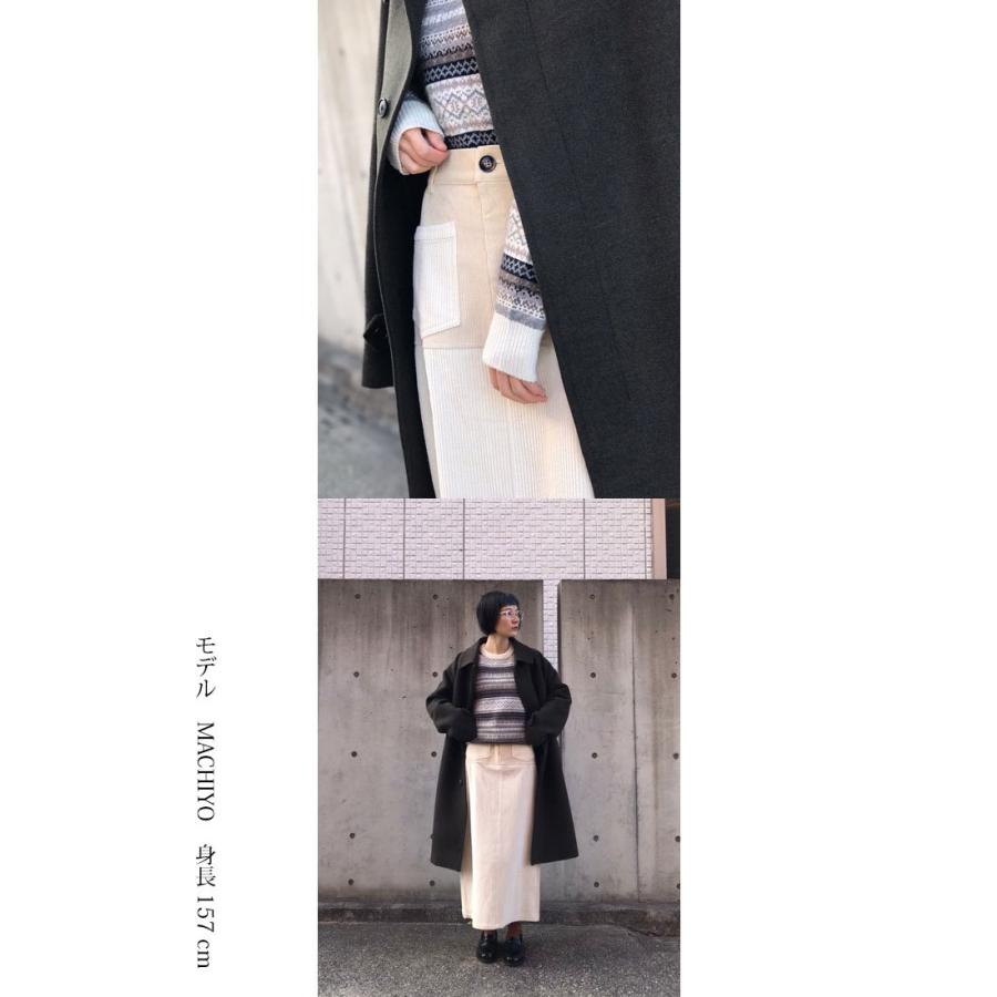 バイカラー コーデュロイ スカート 締め付けない ボーイッシュ