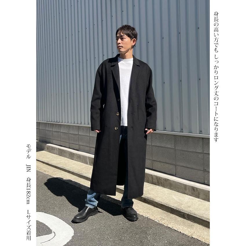 メンズ ロングコート シングル ブラック メンズファッション メンズ ロングコート シングル ブラック メンズファッション