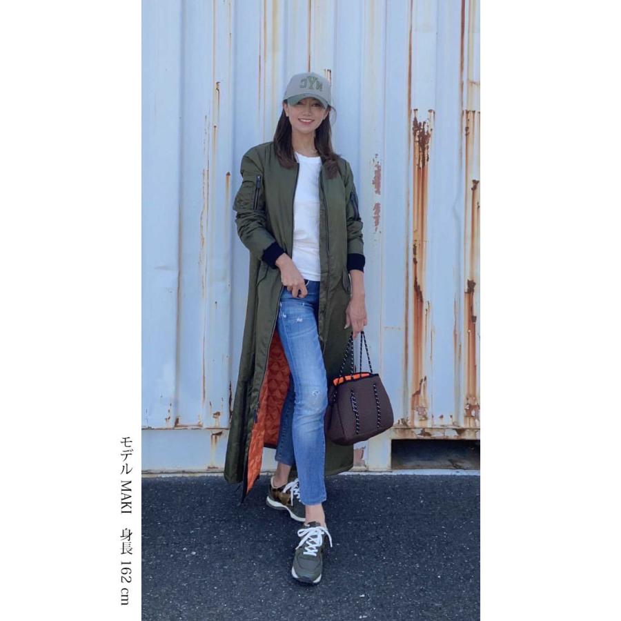 ミニタリーマキシロングコートカーキ ダブルジッパー ジャケット