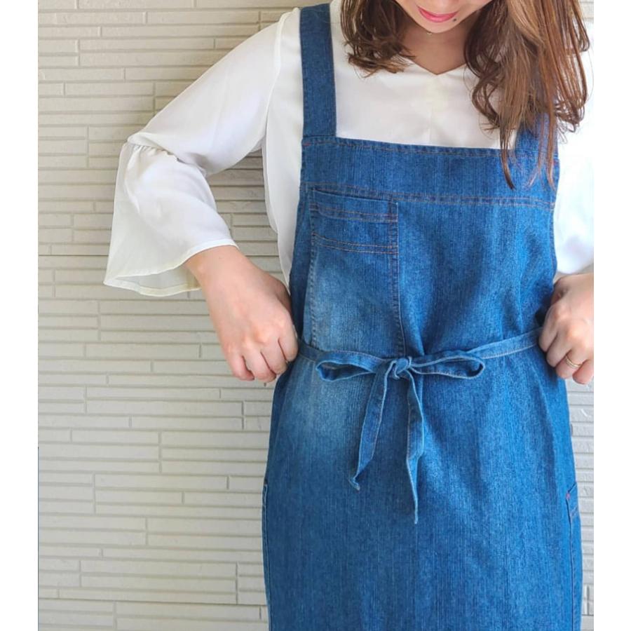デニム エプロンドレス 母の日 プレゼント レディース ワンピース