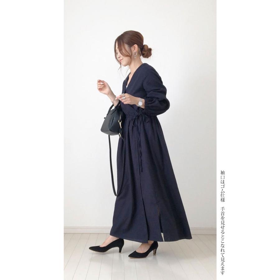 ネイビー カシュクール ワンピース 季節を問わず着回しできる3WAY