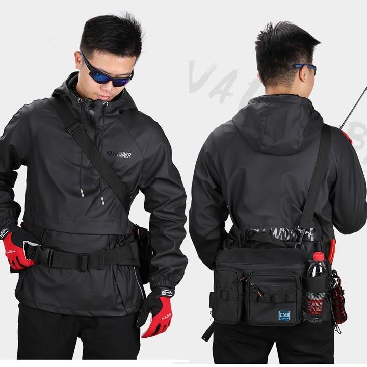 フィッシング用バッグ 黒と青 中型 フィッシング用バッグ 黒と青 中型 フィッシング