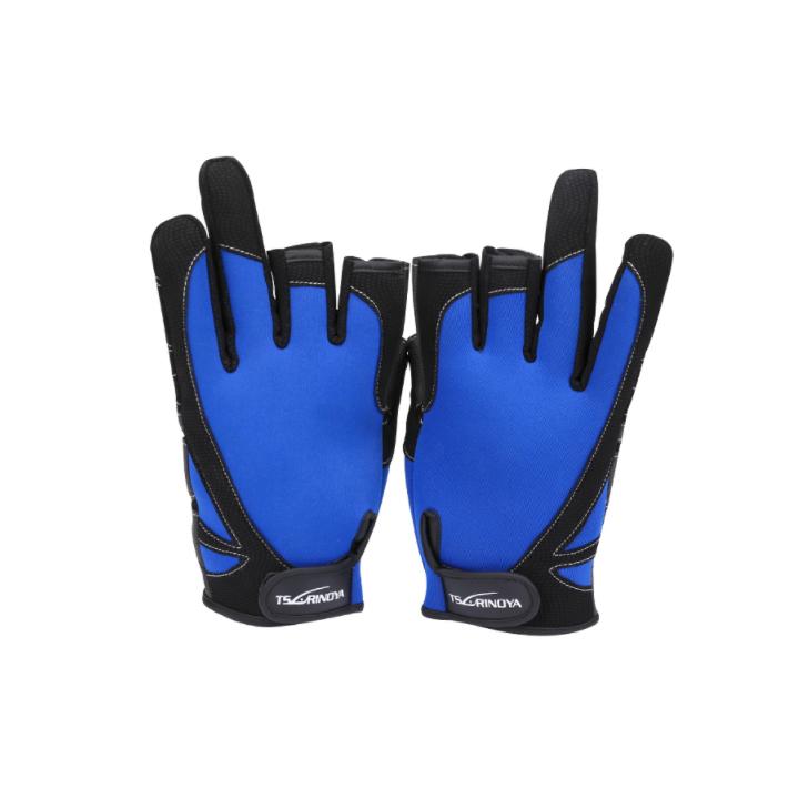 釣り用手袋 グローブ ブルー ネオプレーン PU XLサイズ ウェア