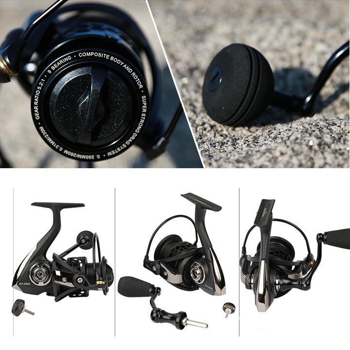 リール バランサー付き ブラック 9ペアリング NA5000 最大ドラグ12KG