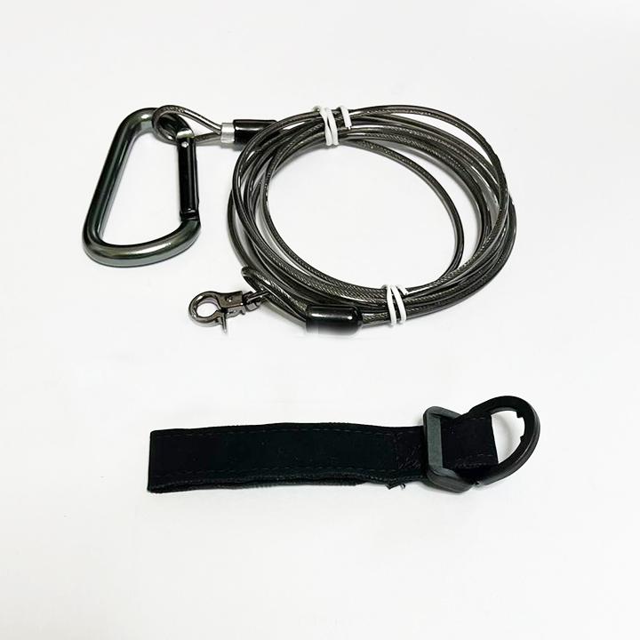 ストレートコード ストラップ付き 1個 竿の落下防止 尻手ロープ ワイヤー内蔵 | 