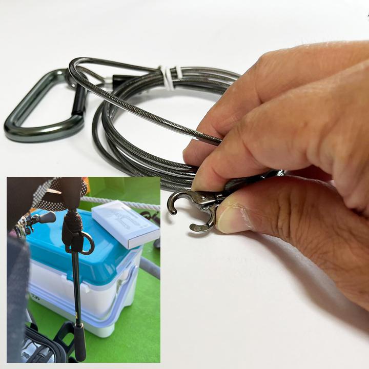 ストレートコード ストラップ付き お尻ベルト2個 竿の落下防止 尻手ロープ ワイヤー内蔵 |  | 03