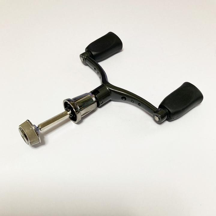 ダブルリールハンドル 110mm 六角固定軸 アブ ダイワ スピニング用