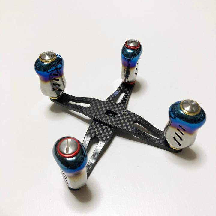 リールハンドル ブラック リールパーツ 釣り ルアー カーボン製 95mm