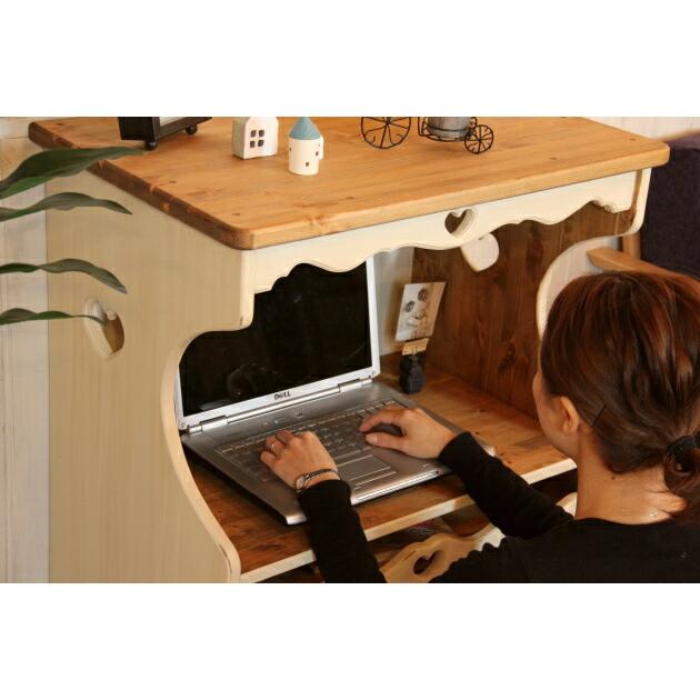 パソコンラック カントリー家具 完成品 無垢 北欧 パイン材