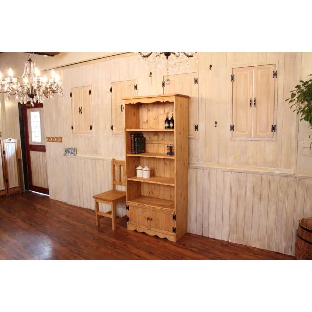 本棚 カントリー家具 薄型 完成品 大容量 北欧 無垢 パイン材 おしゃれ