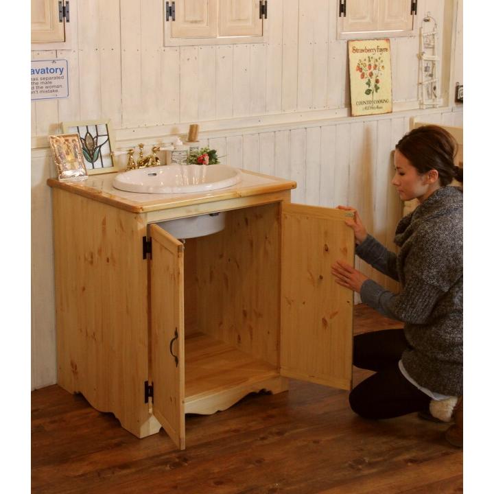 洗面台 幅70 日本製 鏡 収納 カントリー 家具 手作り 木 木製 北欧