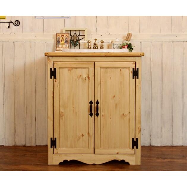 洗面台 幅70 日本製 鏡 収納 カントリー 家具 手作り 木 木製 北欧