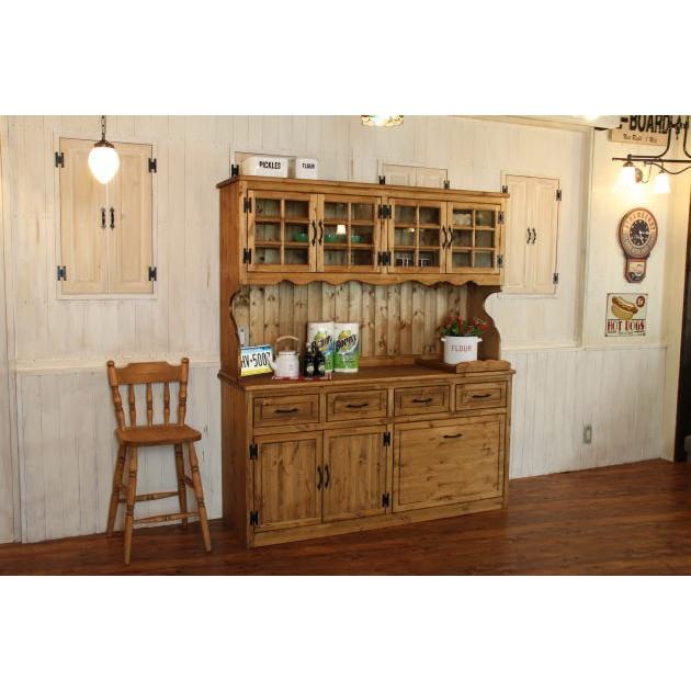 カントリー 4ガラスドア カップボード DW オーダー家具 サイズ変更可能