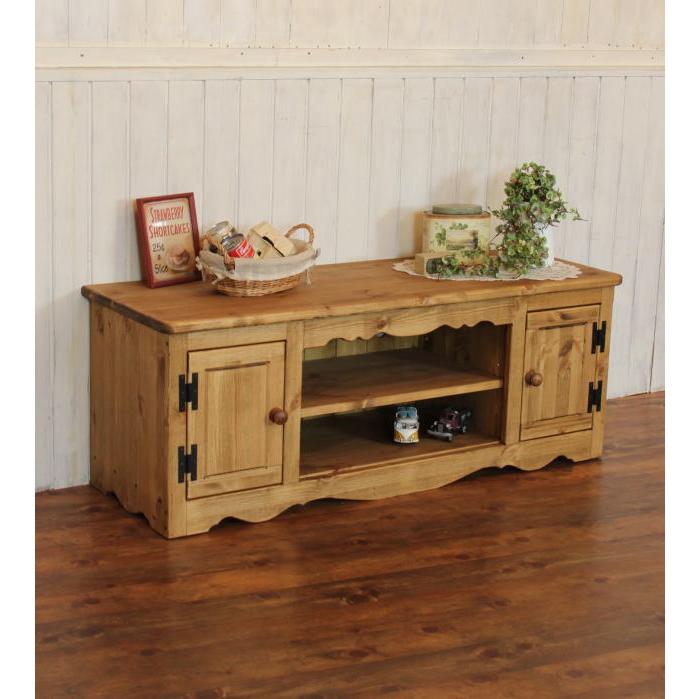 カントリー風木製テレビボード　120cm テレビ台　収納沢山　パイン材　ハート 楽天市場】テレビ台 幅120 サイズオーダー 手作り 木 木製 北欧 無垢