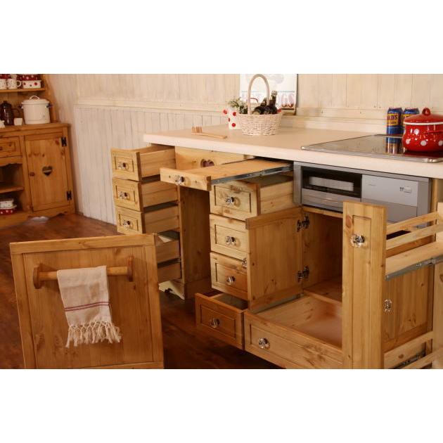 A7人気シール帳 カントリー キッチン 15 Ｗ1800 I型 オーダー家具 サイズ変更可能 北欧 無垢 木製 パイン材 収納 人造大理石 天板 セラミックトップ 【3582040140】(125488円)