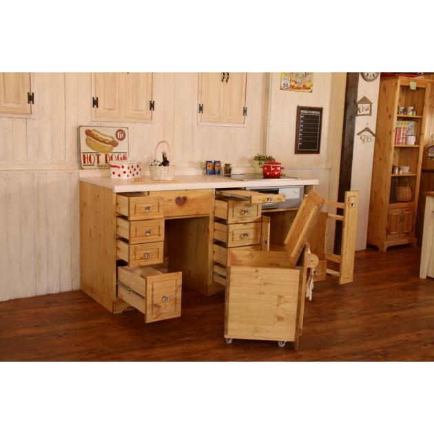 A7人気シール帳 カントリー キッチン 15 Ｗ1800 I型 オーダー家具 サイズ変更可能 北欧 無垢 木製 パイン材 収納 人造大理石 天板 セラミックトップ 【3582040140】(125488円)