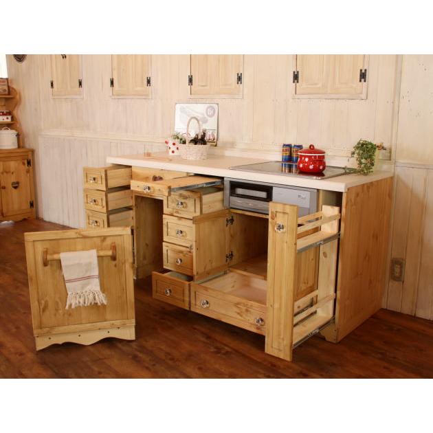 A7人気シール帳 カントリー キッチン 15 Ｗ1800 I型 オーダー家具 サイズ変更可能 北欧 無垢 木製 パイン材 収納 人造大理石 天板 セラミックトップ 【3582040140】(125488円)