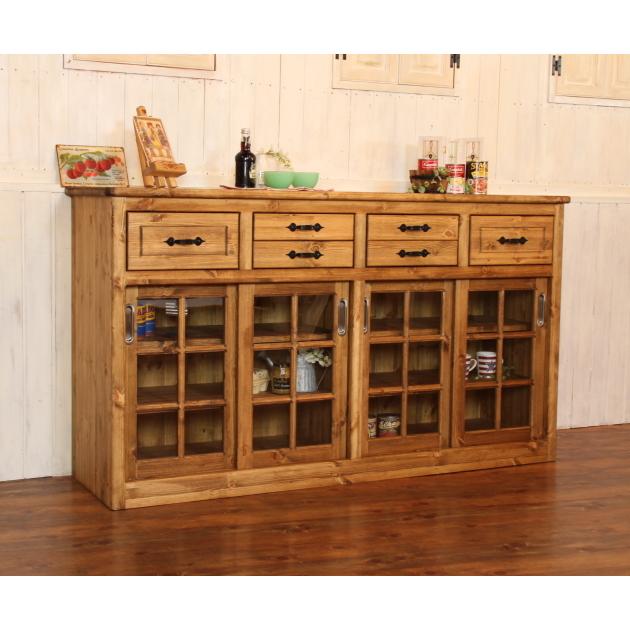 4スライドドア キャビネット オーダーメイド カントリー家具 完成品