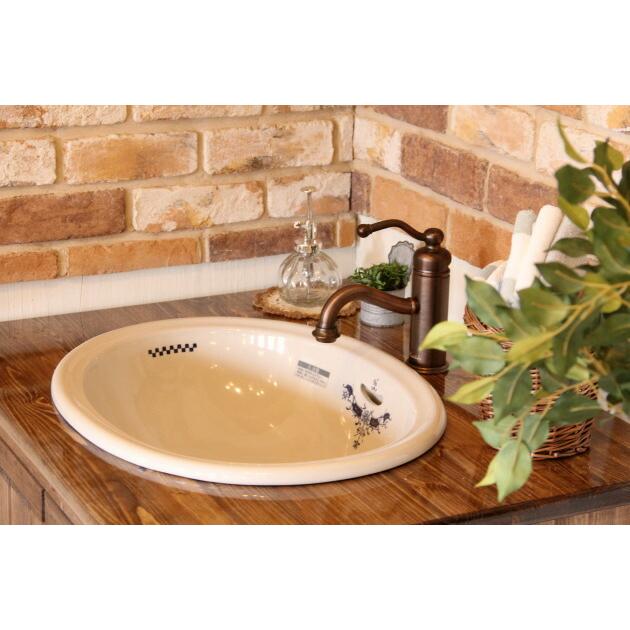 カントリー風 アンティーク風 ナチュラル風 輸入洗面ボウル ホワイト