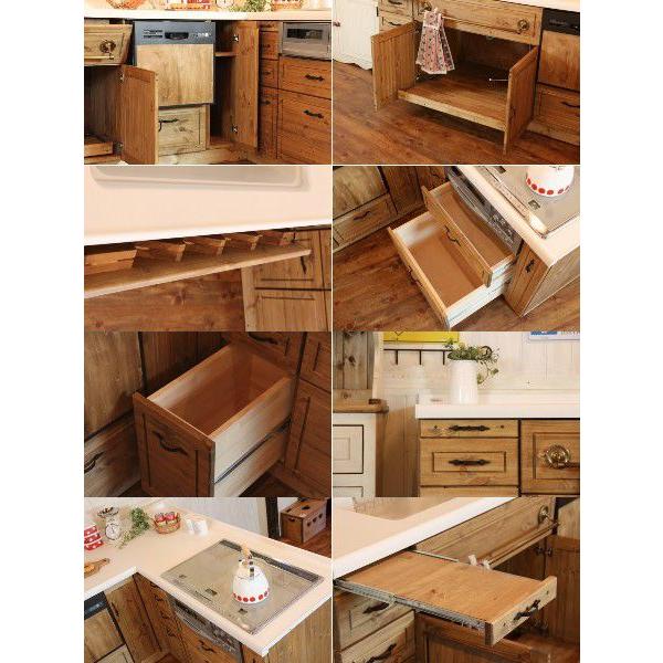 カントリー家具 カントリー キッチン L型 4 2550 1700 オーダー家具 サイズ変更可能