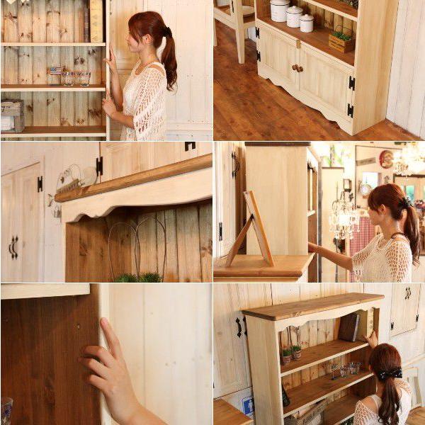 NC・ブックシェルフ・W1000 本棚 カントリー家具 薄型 完成品 大容量