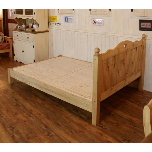 カントリー ダブル ベッド シングル セミダブル 寝具 木製 無垢 北欧