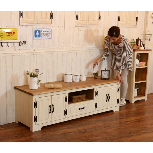 カントリー家具 テレビ台 アンティーク ナチュラル NCワイド