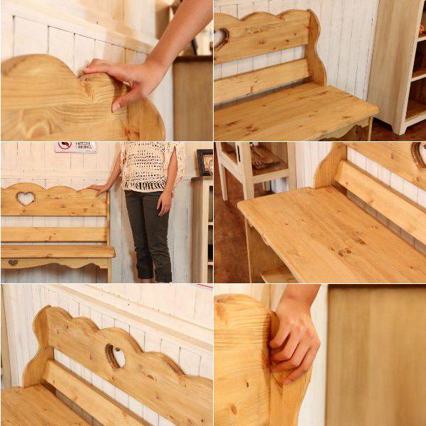 ベンチ ダイニングベンチ 手すり無しタイプ 日本製 完成品 2人掛け