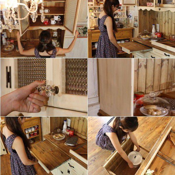 カントリー食器棚 アンティーク調 ナチュラルカントリー 手作り カントリー食器棚 アンティーク調 ナチュラルカントリー 手作り