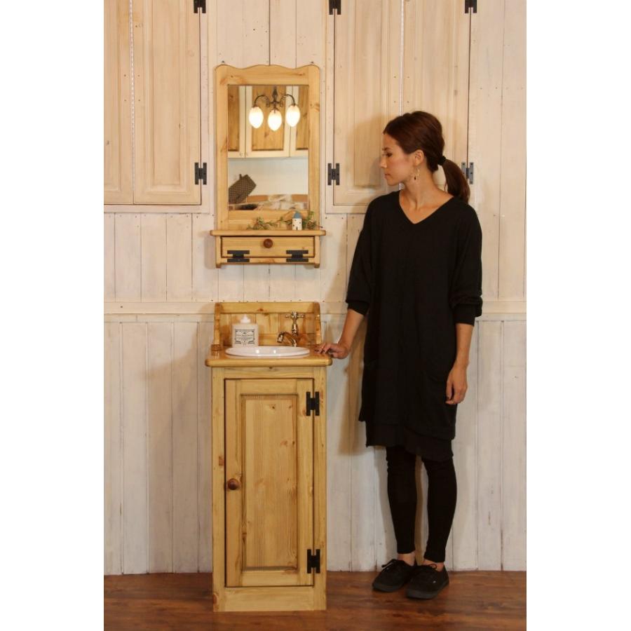 洗面台 幅40 日本製 鏡 収納 カントリー 家具 手作り 木 木製 北欧