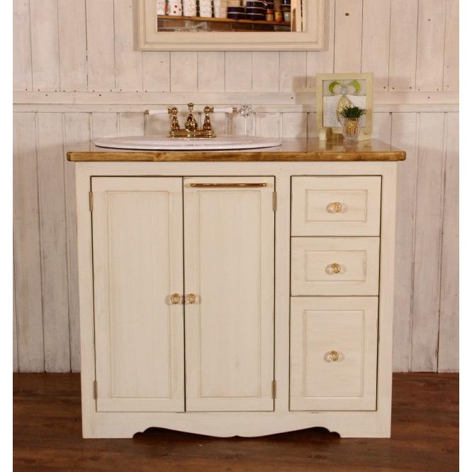 木目調キャビネット 幅90cm ホワイトウォッシュ [8285] 木目調