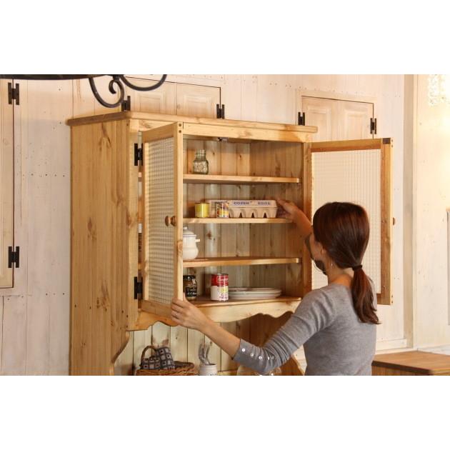 カントリー 天然木 木製 シャビー ハンドメイド ミニ 食器棚