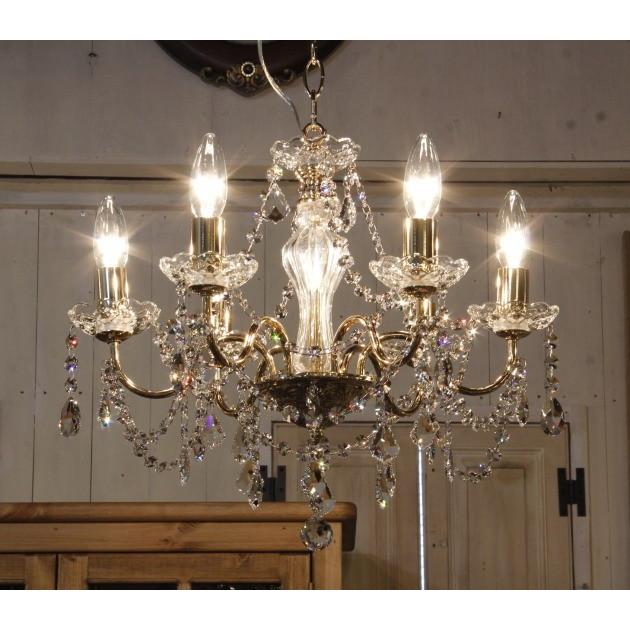 OS-001/6 GD SWDX 6灯シャンデリア LED対応 フレンチ ゴールド 6灯 6畳