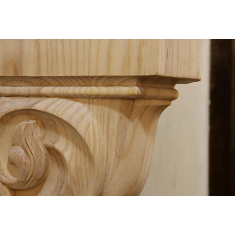 ウッドシェルフ 棚受け 装飾 W205×H280 mm 】家具 木材 材料 彫刻