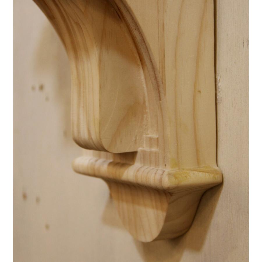 木製彫刻装飾シェルフ 大きめ ウッドシェルフ 棚受け 装飾 W160×H305 mm 】家具装飾 木材 材料 大工