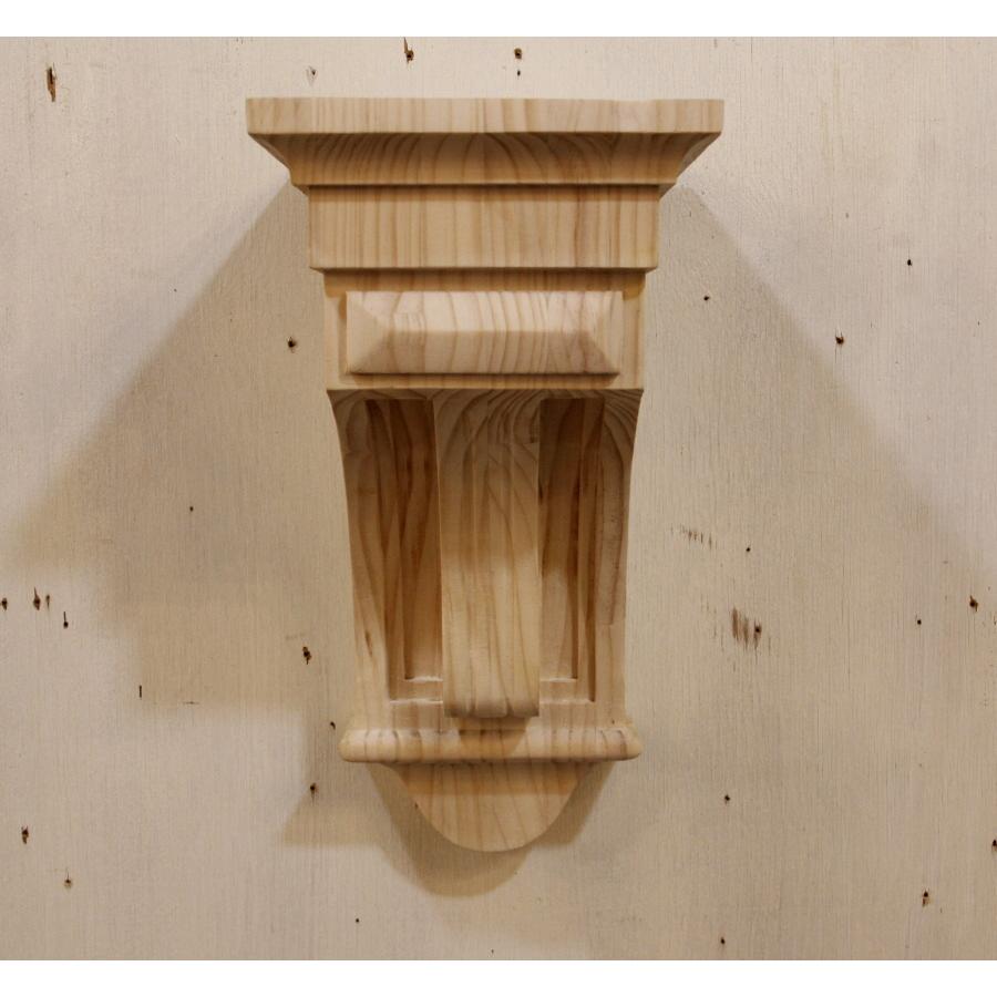 木製彫刻装飾シェルフ 大きめ ウッドシェルフ 棚受け 装飾 W160×H305 mm 】家具装飾 木材 材料 大工