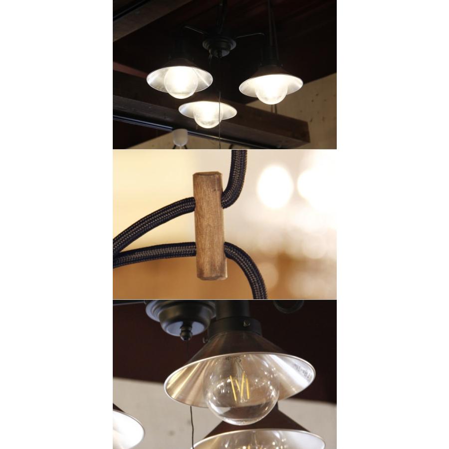 【エジソン型 レトロ型 LED付き】ペンダントライト 天井照明 インテリア 3灯 ブルックリンインダストリアルランプ -0273BK St, Brooklyn, NY 0276-の画像
