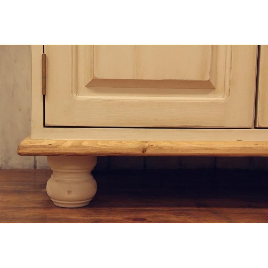 日本製】クラシック・4ガラスドアカップボード・W1200 カントリー家具