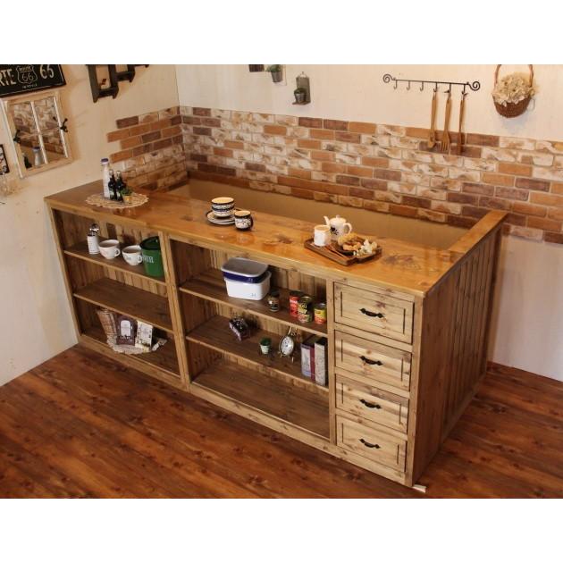 L型カウンター・2640×1100 キャビネット オーダーメイド キッチン収納