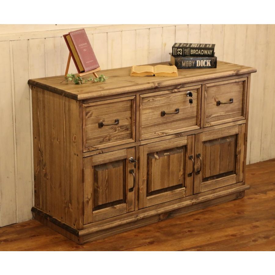 3チェスト クラシック キャビネット 鍵付き W1100 オーダー家具 選べる